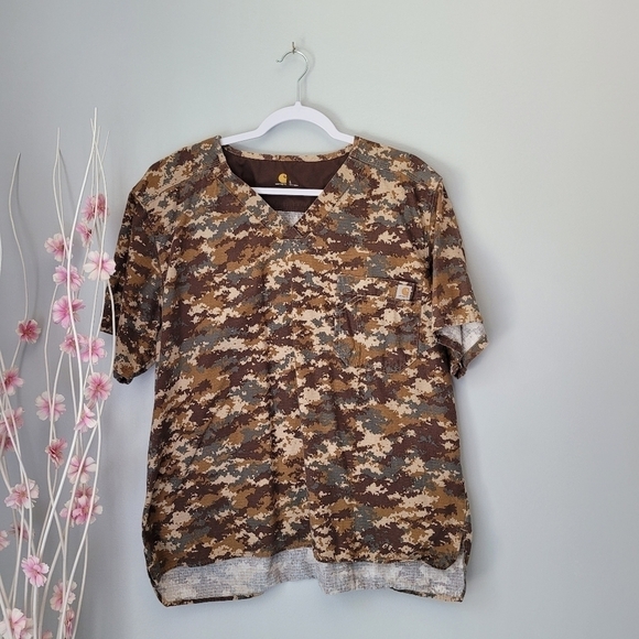 CARHARTT Mens Print Ripstop Utility Top - DIGI CAMO KHAKI - Picture 4 of 10